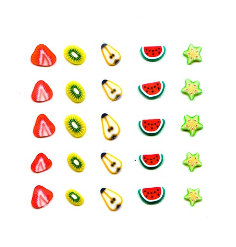 5x25 frutti fimo decorazioni - frutti,