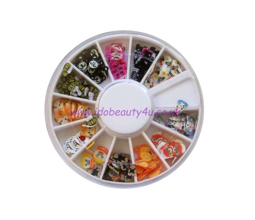 Fimo face mix nail - fimo,