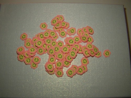 100 rondelles fimo smiley