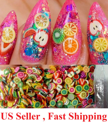 1000 fette frutta fimo nail - frutta,