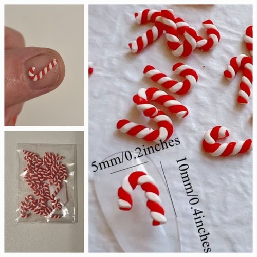 10x tiny mini candy - 10x, cane.fimo