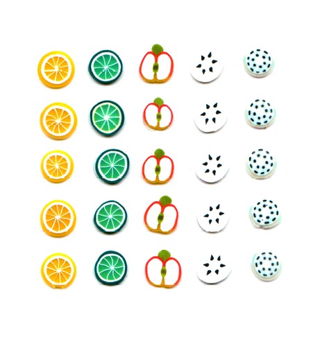 5x25 frutti fimo decorazioni - fimo,