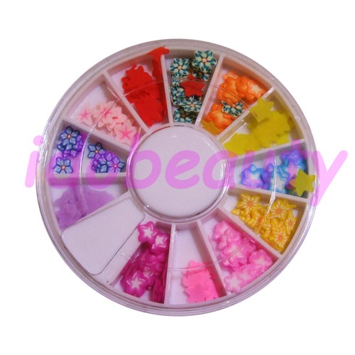Fimo star flower - flower, nail